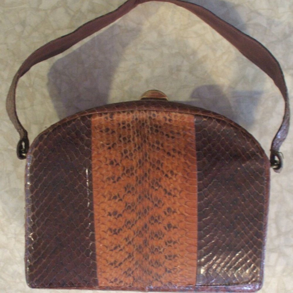 Snakeskin Box Purse, Art Deco Tri-Tone Skins1930's